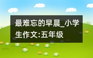 最難忘的早晨_小學(xué)生作文:五年級(jí)