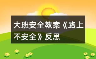 大班安全教案《路上不安全》反思