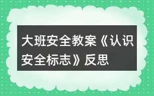 大班安全教案《認識安全標志》反思