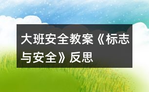 大班安全教案《標志與安全》反思