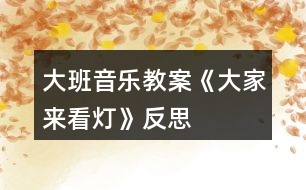 大班音樂教案《大家來(lái)看燈》反思