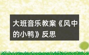 大班音樂教案《風中的小鴨》反思