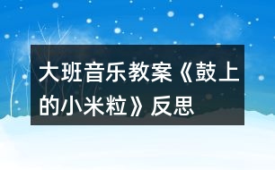 大班音樂教案《鼓上的小米粒》反思