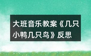 大班音樂(lè)教案《幾只小鴨幾只鳥(niǎo)》反思