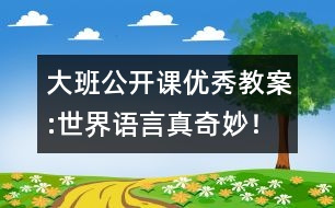 大班公開課優(yōu)秀教案:世界語言真奇妙！