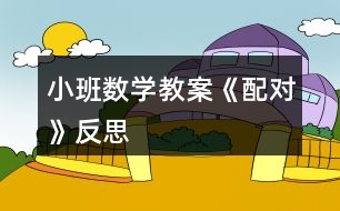 小班數(shù)學教案《配對》反思