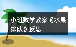 小班數學教案《水果排隊》反思