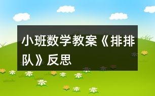 小班數(shù)學(xué)教案《排排隊(duì)》反思