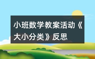 小班數(shù)學(xué)教案活動《大小分類》反思