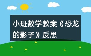 小班數(shù)學(xué)教案《恐龍的影子》反思