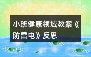 小班健康領域教案《防雷電》反思