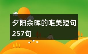 夕陽(yáng)余暉的唯美短句257句