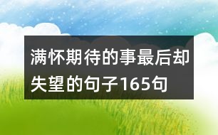 滿懷期待的事最后卻失望的句子165句