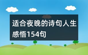 適合夜晚的詩(shī)句人生感悟154句