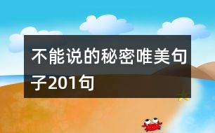 不能說的秘密唯美句子201句