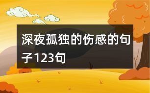 深夜孤獨(dú)的傷感的句子123句