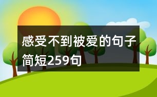 感受不到被愛的句子簡(jiǎn)短259句