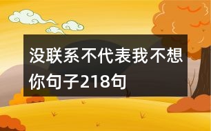 沒聯(lián)系不代表我不想你句子218句