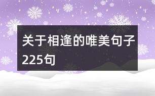 關于相逢的唯美句子225句