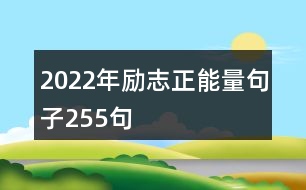 2022年勵志正能量句子255句