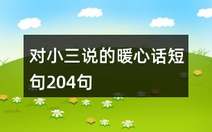 對(duì)小三說(shuō)的暖心話(huà)短句204句