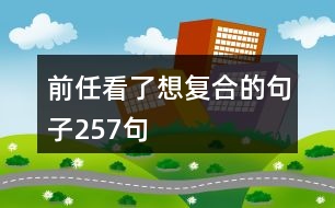 前任看了想復(fù)合的句子257句