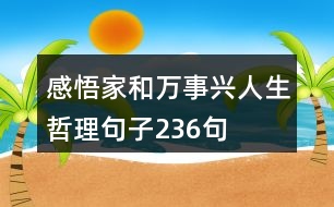 感悟家和萬事興人生哲理句子236句