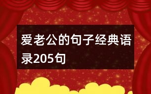 愛老公的句子經(jīng)典語錄205句