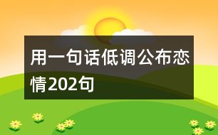 用一句話(huà)低調(diào)公布戀情202句