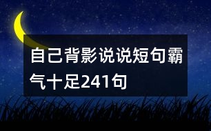 自己背影說(shuō)說(shuō)短句霸氣十足241句