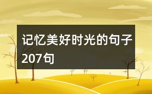 記憶美好時(shí)光的句子207句