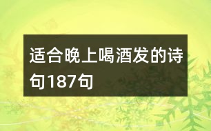 適合晚上喝酒發(fā)的詩(shī)句187句