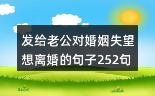 發(fā)給老公對婚姻失望想離婚的句子252句