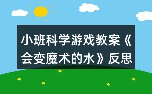 小班科學(xué)游戲教案《會變魔術(shù)的水》反思