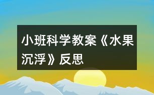 小班科學教案《水果沉浮》反思