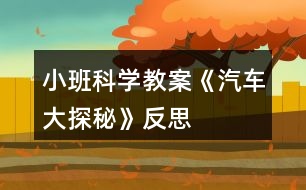 小班科學教案《汽車大探秘》反思