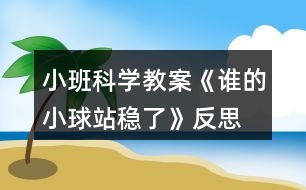 小班科學(xué)教案《誰(shuí)的小球站穩(wěn)了》反思