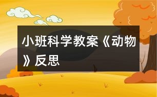 小班科學(xué)教案《動物》反思