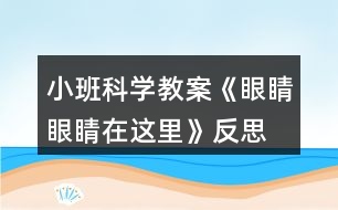 小班科學(xué)教案《眼睛眼睛在這里》反思