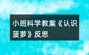 小班科學(xué)教案《認(rèn)識菠蘿》反思