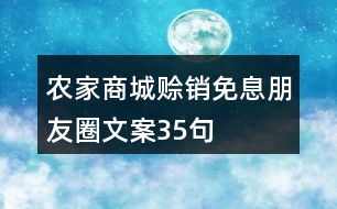 農家商城賒銷免息朋友圈文案35句