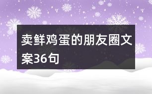 賣鮮雞蛋的朋友圈文案36句