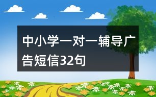 中小學一對一輔導廣告短信32句