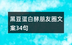 黑豆蛋白酵朋友圈文案34句