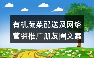 有機蔬菜配送及網(wǎng)絡(luò)營銷推廣朋友圈文案32句