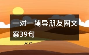 一對一輔導(dǎo)朋友圈文案39句