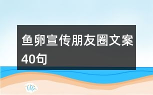 魚卵宣傳朋友圈文案40句