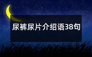 尿褲尿片介紹語38句