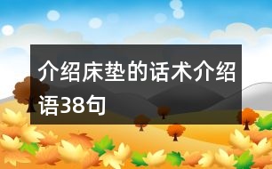 介紹床墊的話術(shù)、介紹語38句