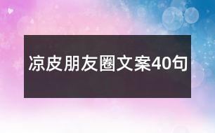 涼皮朋友圈文案40句